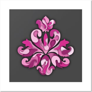 8 Shades of Pink Fleur De Lis Symbol Posters and Art